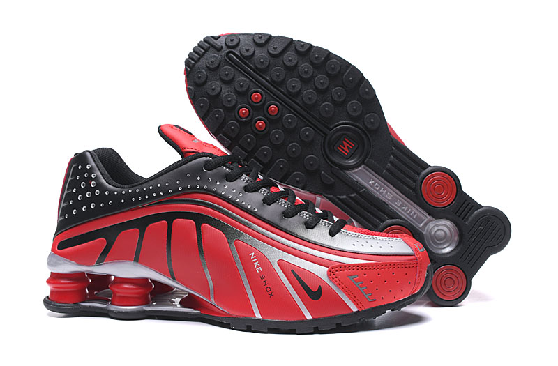 Men's Running Weapon Shox R4 Shoes Black Red 027